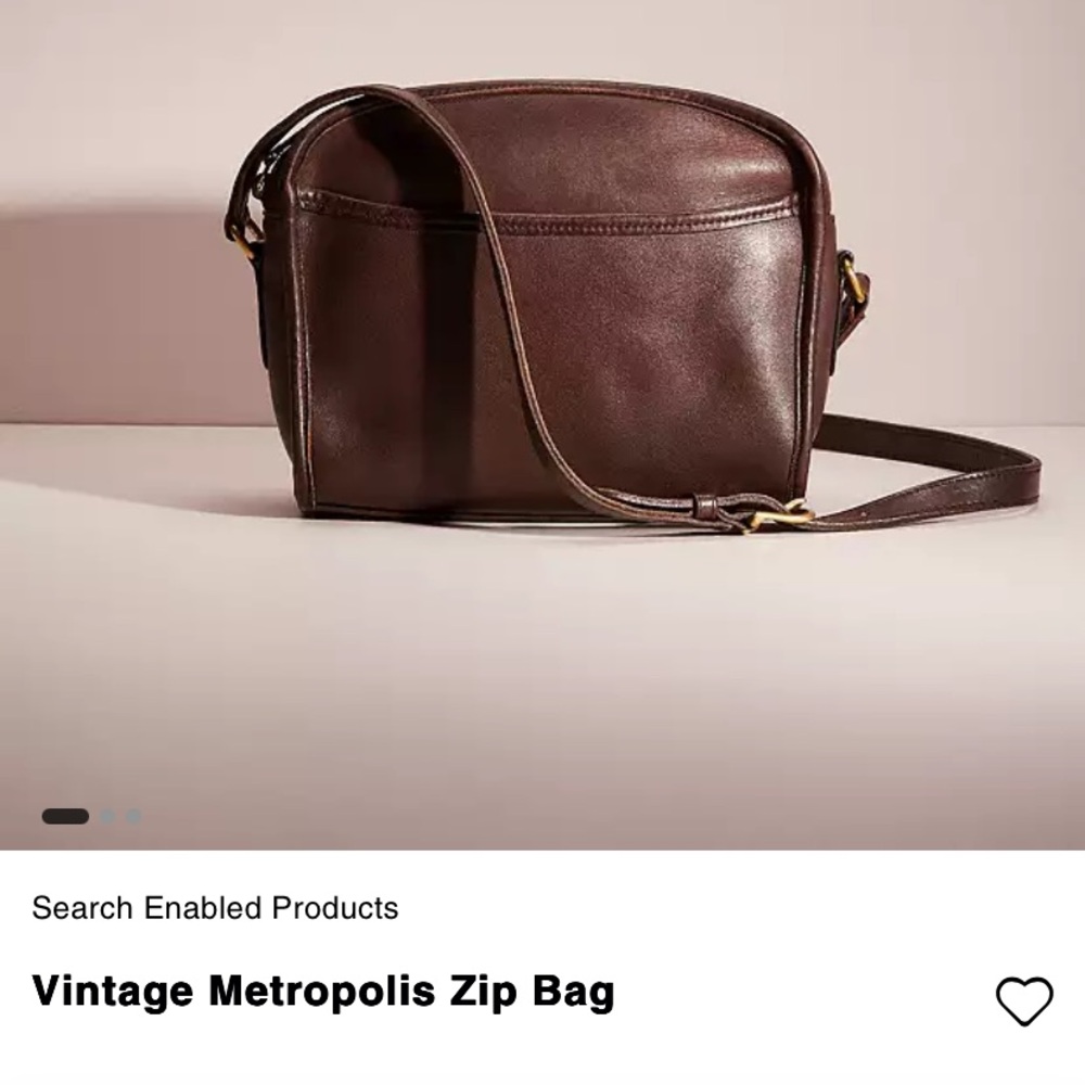 Coach Vintage  Metropolis Brown Leather Zip Bag